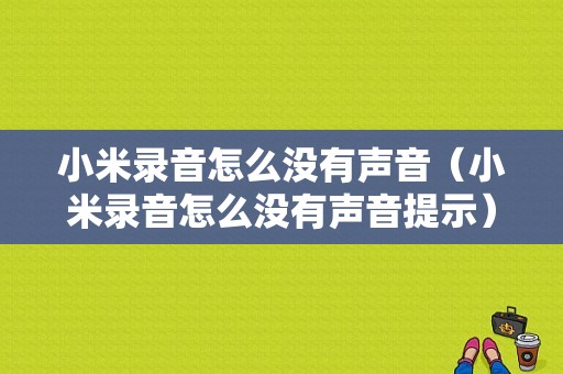 小米录音怎么没有声音（小米录音怎么没有声音提示）